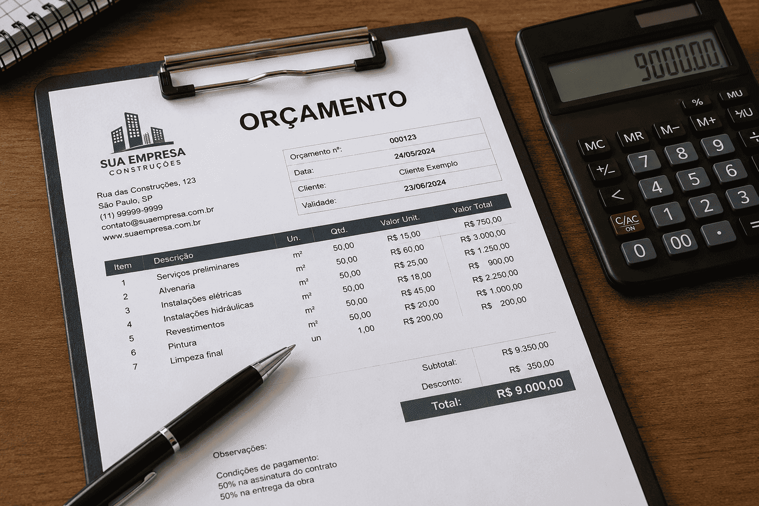 Tela de orçamentos no Ágil Caixa